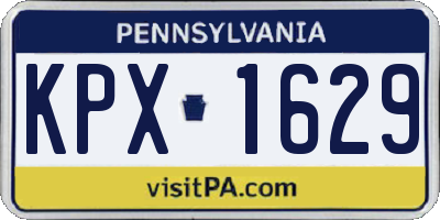 PA license plate KPX1629
