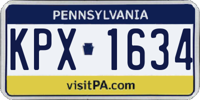 PA license plate KPX1634