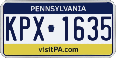 PA license plate KPX1635