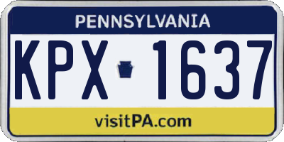 PA license plate KPX1637