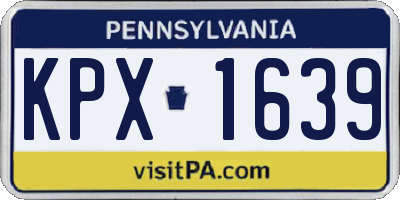 PA license plate KPX1639