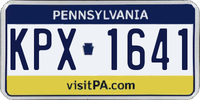 PA license plate KPX1641