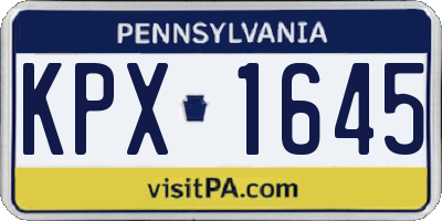 PA license plate KPX1645