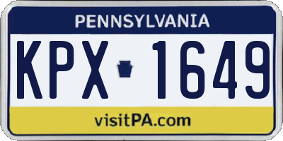 PA license plate KPX1649