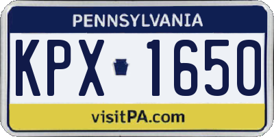 PA license plate KPX1650
