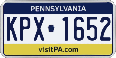 PA license plate KPX1652