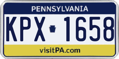 PA license plate KPX1658