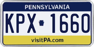 PA license plate KPX1660