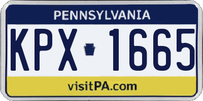 PA license plate KPX1665