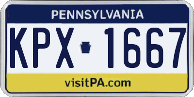 PA license plate KPX1667