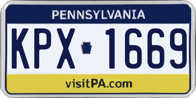 PA license plate KPX1669