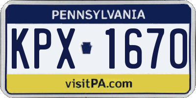 PA license plate KPX1670