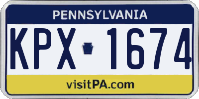 PA license plate KPX1674