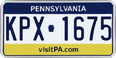 PA license plate KPX1675