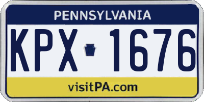 PA license plate KPX1676