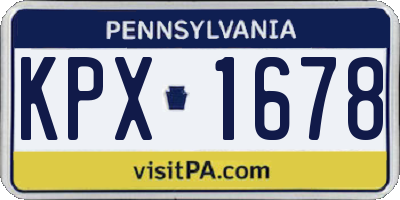 PA license plate KPX1678