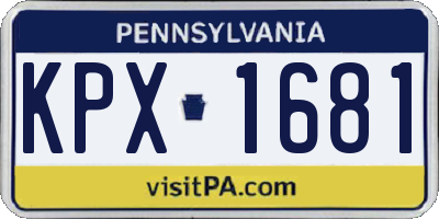 PA license plate KPX1681