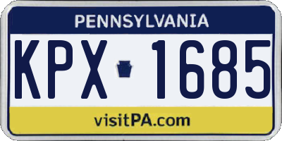 PA license plate KPX1685