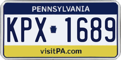 PA license plate KPX1689