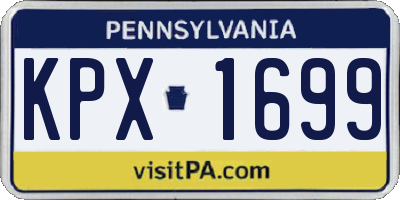 PA license plate KPX1699