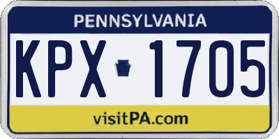 PA license plate KPX1705