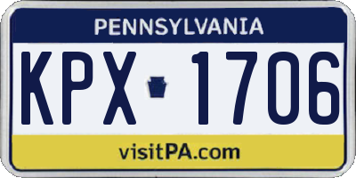 PA license plate KPX1706