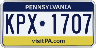 PA license plate KPX1707