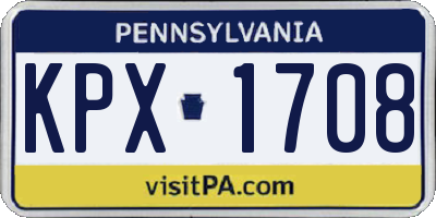 PA license plate KPX1708