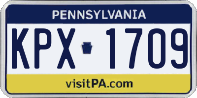 PA license plate KPX1709