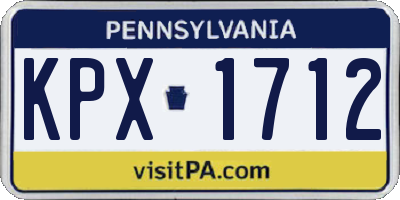PA license plate KPX1712