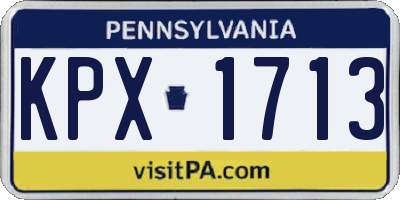 PA license plate KPX1713