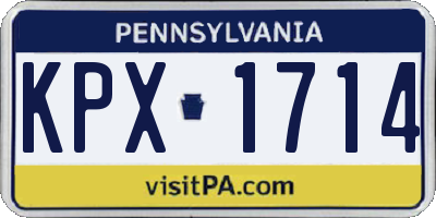 PA license plate KPX1714