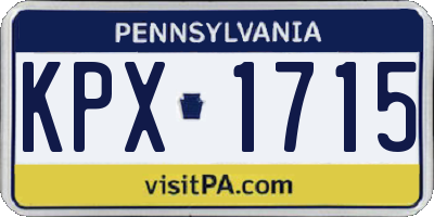 PA license plate KPX1715