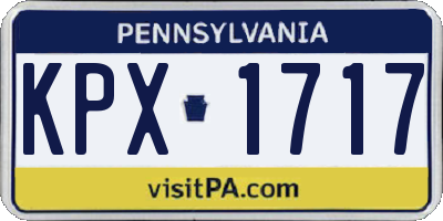 PA license plate KPX1717