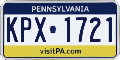 PA license plate KPX1721