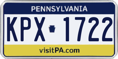 PA license plate KPX1722