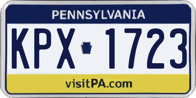 PA license plate KPX1723