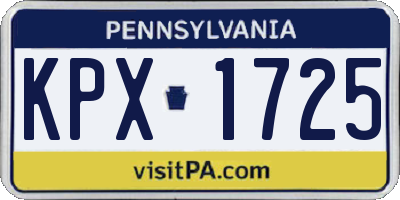 PA license plate KPX1725