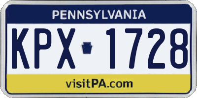 PA license plate KPX1728