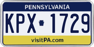 PA license plate KPX1729