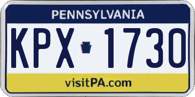 PA license plate KPX1730