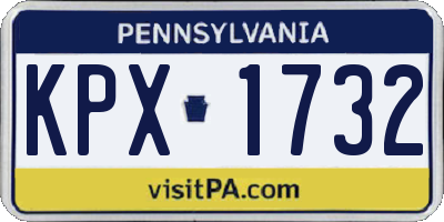 PA license plate KPX1732