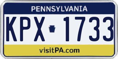PA license plate KPX1733
