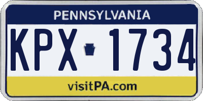 PA license plate KPX1734