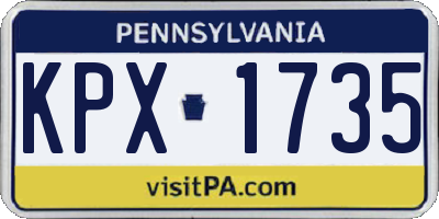 PA license plate KPX1735