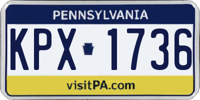 PA license plate KPX1736