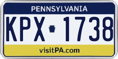 PA license plate KPX1738