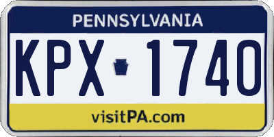 PA license plate KPX1740