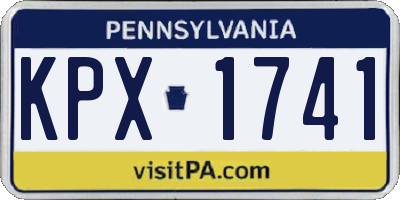 PA license plate KPX1741