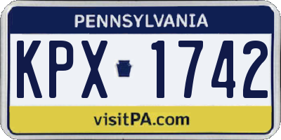 PA license plate KPX1742